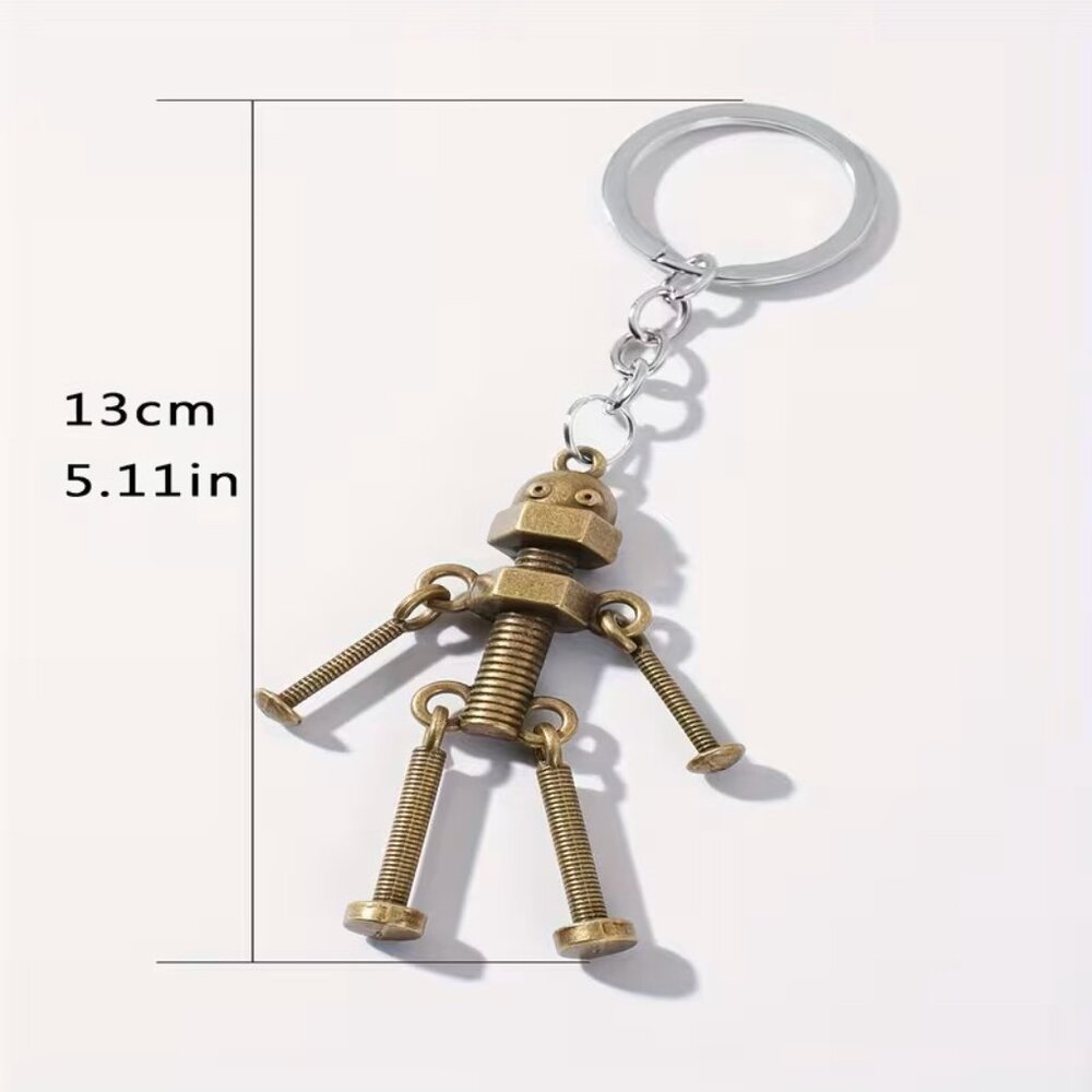 Steam Punk Metal Screw Robot Keychain Z202 - Picture 2 of 2
